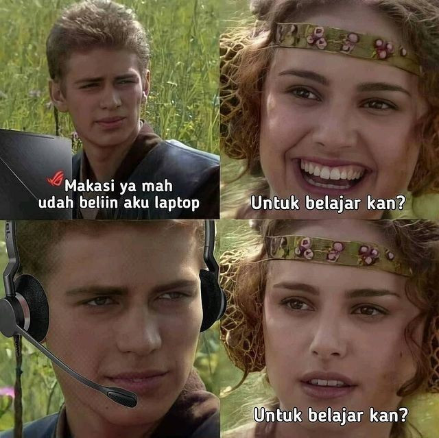 Meme dari potongan adegan film Star Wars (Sumber: instagram.com/bagihumor.id)