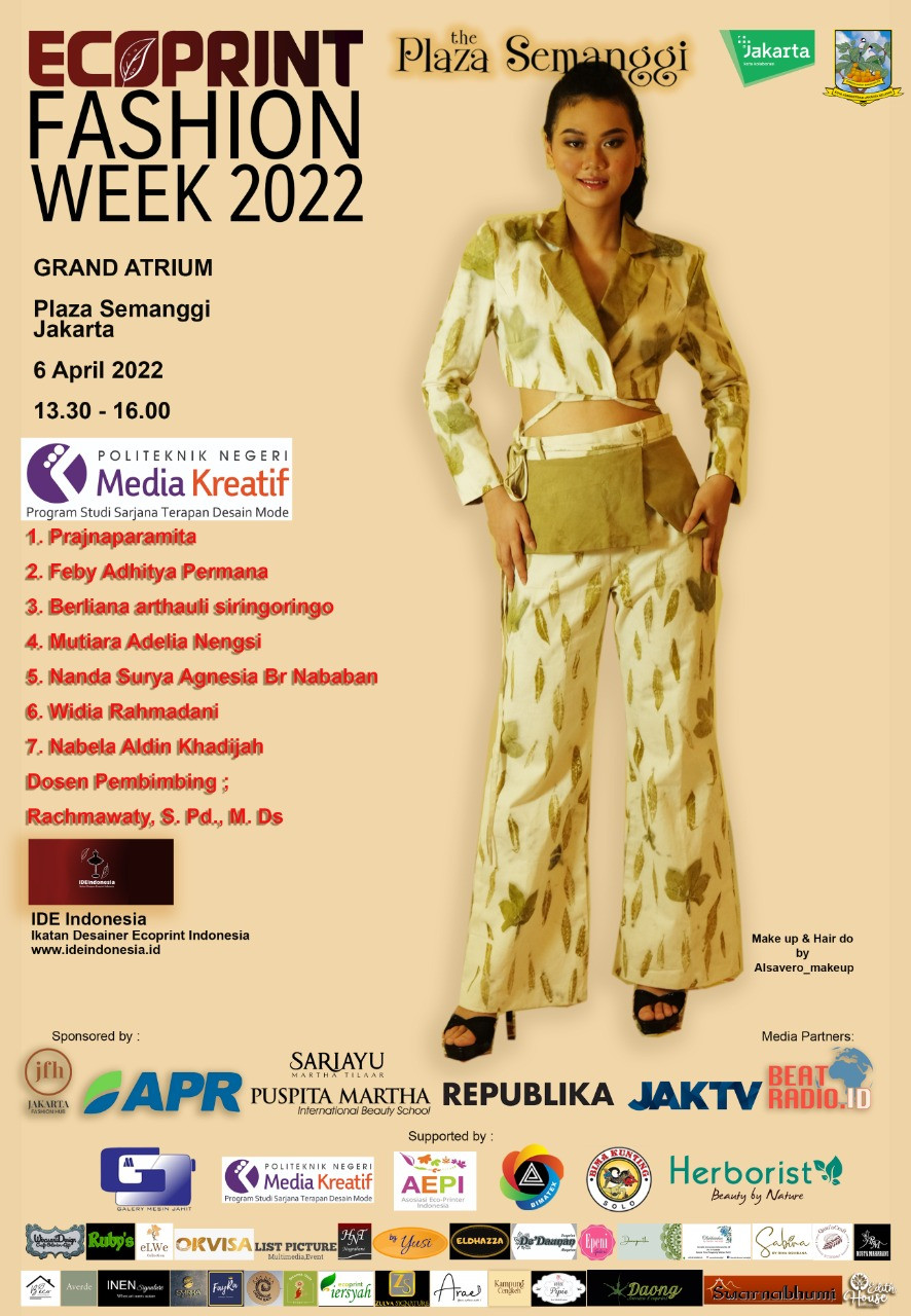 Poster event ecoprint fashion week 2022 sebagai event ecoprint fashion week pertama di dunia